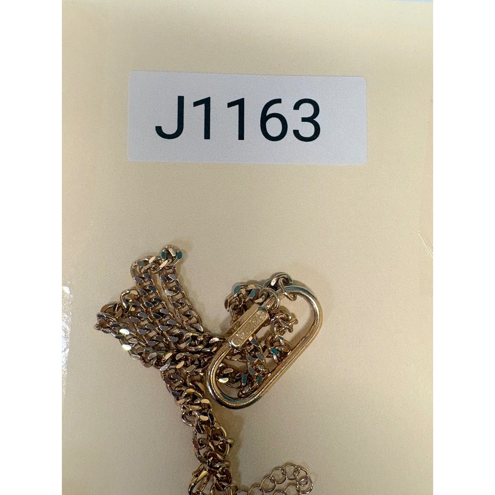 Gold Carabiner Link Chain Necklace Industrial Curb Chain Adjustable Statement - Picture 8 of 8